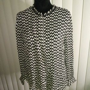 Black and white J.Crew blouse